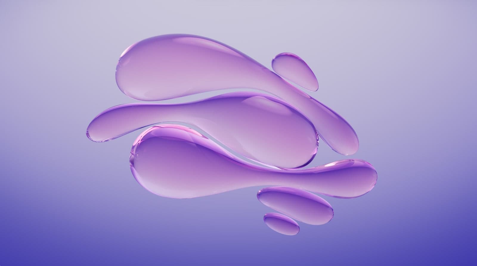 Abstract calm form in violet glass